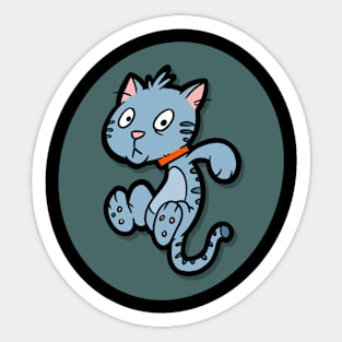 grey cat Sticker